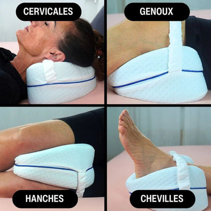 Coussin Orthopédique Genoux en Mousse à Mémoire de Forme – Alignement Colonne Vertébrale, Soulagement Sciatique - LARANA