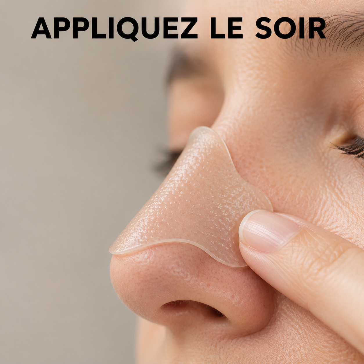 Application du patch sur le nez le soir